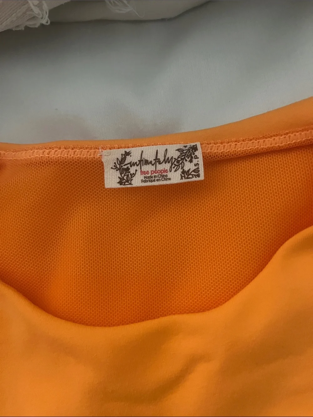 FREE PEOPLE Intimately Malibu Orange Alexis tee thong bodysuit small like new